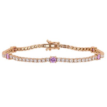 Sofia B. 1 1/4 cttw Pink Sapphire and 2 1/4 cttw Diamond Tennis Bracelet