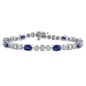 Sofia B. 5 cttw Sapphire and 2 3/8 cttw Diamond Station Bracelet