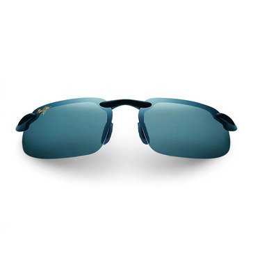 Maui Jim Unisex Kanaha Gloss Black Polarized Rimless Sunglasses