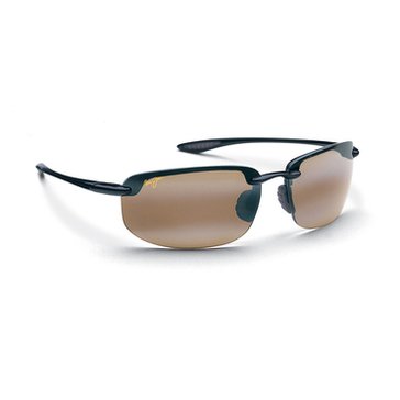 Maui Jim Unisex Ho'okipa Gloss Black Polarized Rimless Sunglasses