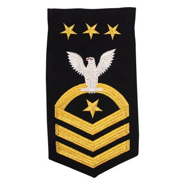 Men's E10 MCPON Rating Badge in STANDARD Gold on Blue POLY/WOOL