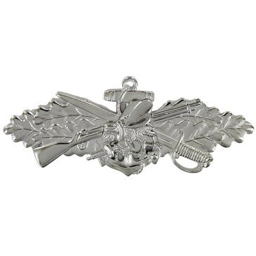 Warfare Badge Full Size SEAB WARF ENL Mirror Finish Silver