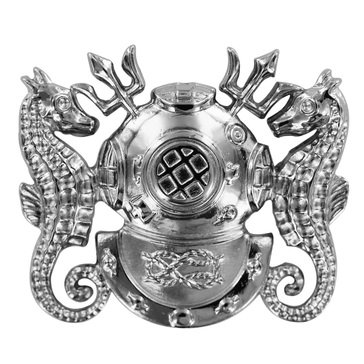 Warfare Badge Full Size DIV MSTR ENL  Mirror Finish Silver