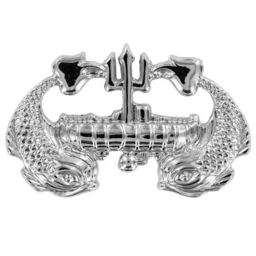 Warfare Badge Full Size DEEP SUBMRG ENL Mirror Finish Silver