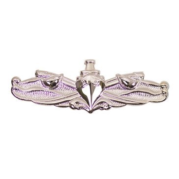 Warfare Badge Miniature SURF WARF ENL  Mirror Finish Silver
