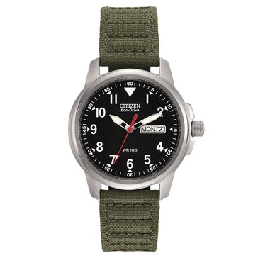 Citizen Unisex Chandler Green Nylon Strap Eco-Drive Watch