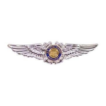 USCG Badge Miniature Aviation Wing Clutch Back