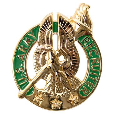 Army ID Badge REG Gold Recruiter