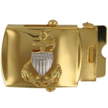 USCG Buckle Men's E7 Emblem Gold Satin w/Tip