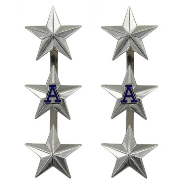 USCG Coat Device 3 Silver Stars With Blue A (NACO)