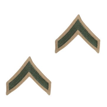 USMC Women's Chevron Green on Khaki PFC