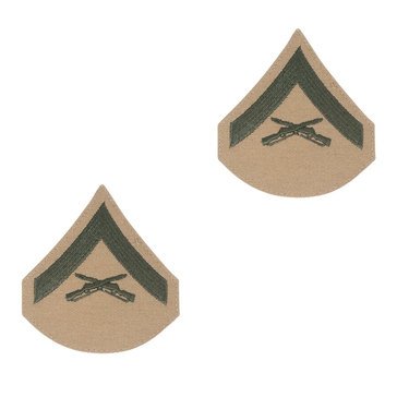 USMC Women's Chevron Green on Khaki LCPL