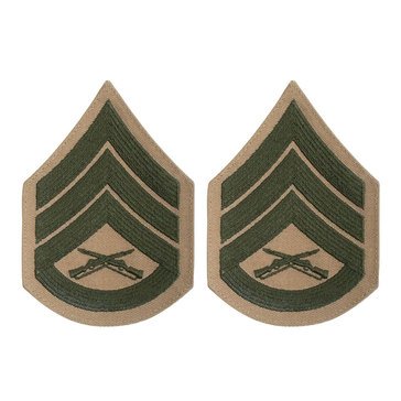 USMC Women's Chevron Green on Khaki SSGT