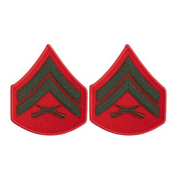 USMC Women's Chevron Green on Red CPL