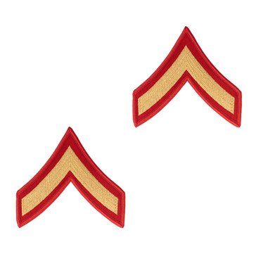 USMC Women's Chevron Gold on Red PFC