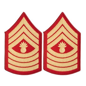 USMC Women's Chevron Gold on Red MGYSGT