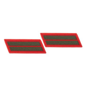 USMC Women's Service Stripe Set-2 Green on Red Merrowed