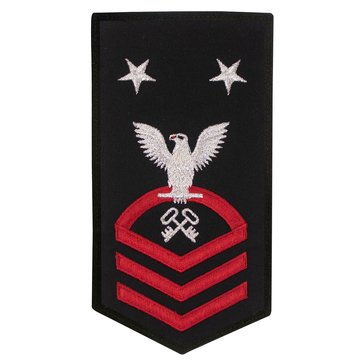 Women's E9 (LSCM) Rating Badge in STANDARD Red on Blue POLY/WOOL for Logistics Specialist