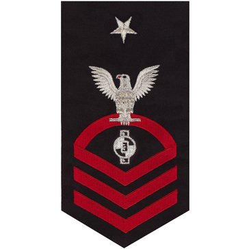 Women's E8 (EACS) Rating Badge in STANDARD Red on Blue POLY/WOOL for Engineering Aide