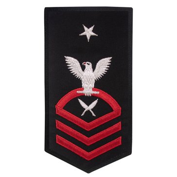 Women's E8 (YNCS) Rating Badge in STANDARD Red on Blue POLY/WOOL for Yeoman