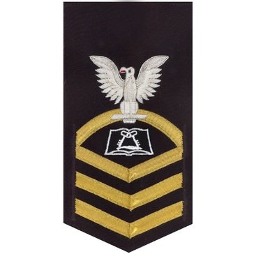 Men's E7 (CSC) Rating Badge in LACE Gold on Blue POLY/WOOL for Culinary Specialist