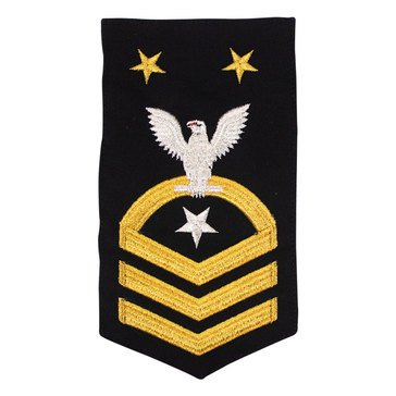 Men's E9 POST FLTCM/FRCCM Rating Badge in STANDARD Gold on Blue POLY/WOOL