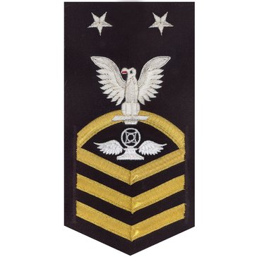 Men's E9 (ACCM) Rating Badge in LACE Gold on Blue POLY/WOOL for Aviation Traffic Controller