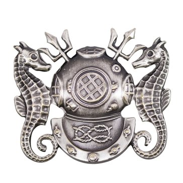 Warfare Badge Full Size DIV MSTR ENL  Oxidized  Silver