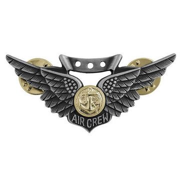 Warfare Badge Full Size CMBT AIRCREW  Oxidized  Silver 