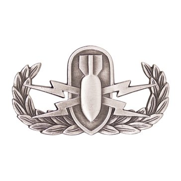 Warfare Badge Full Size EOD BASIC  Oxidized  Silver
