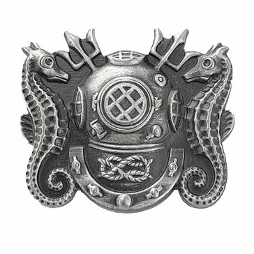 Warfare Badge Miniature DIV MSTR ENL  Oxidized  Silver