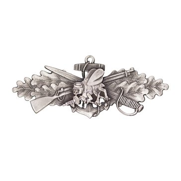 Warfare Badge Full Size SEAB WARF ENL  Oxidized  Silver 