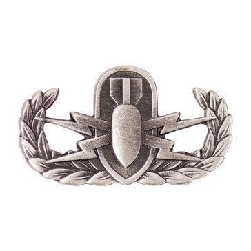 Warfare Badge Miniature EOD BASIC  Oxidized Silver