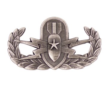 Warfare Badge Miniature EOD SR Oxidized Silver