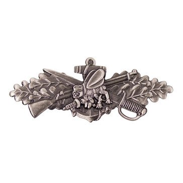 Warfare Badge Miniature SEAB WARF ENL  Oxidized  Silver