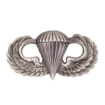 Warfare Badge Miniature PARACHUTIST BASIC Oxidized Silver