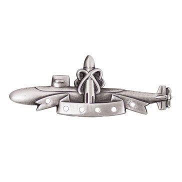 Warfare Badge Miniature SSBN SUB DET PAT  Oxidized  Silver
