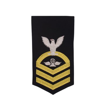 Men's E7 (ACC) Rating Badge in STANDARD Gold on Blue POLY/WOOL for Air Traffic Controller