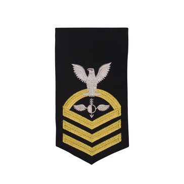 Men's E7 (AGC) Rating Badge in STANDARD Gold on Blue POLY/WOOL for Aerographer