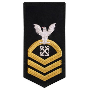 Men's E7 (BMC) Rating Badge in STANDARD Gold on Blue POLY/WOOL for Boatswain Mate