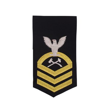 Men's E7 (DCC) Rating Badge in STANDARD Gold on Blue POLY/WOOL for Damage Controlman