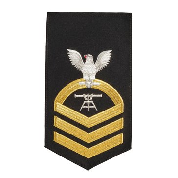 Men's E7 (FTC) Rating Badge in STANDARD Gold on Blue POLY/WOOL for Fire Control Technician
