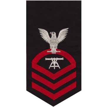 Men's E7 (FTC) Rating Badge in STANDARD Red on Blue POLY/WOOL for Fire Control Technician