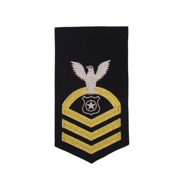 Men's E7 (MAC) Rating Badge in STANDARD Gold on Blue POLY/WOOL for Master At Arms