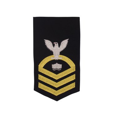 Men's E7 (MNC) Rating Badge in STANDARD Gold on Blue POLY/WOOL for Mineman