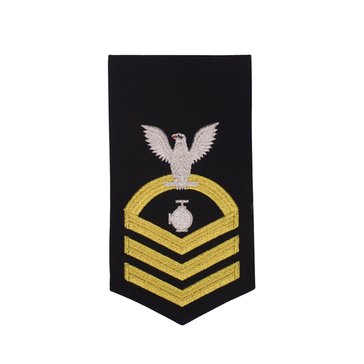 Men's E7 (UTC) Rating Badge in STANDARD Gold on Blue POLY/WOOL for Utilities Technician