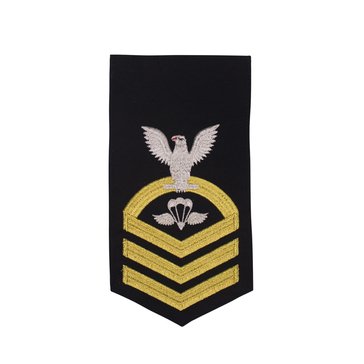Men's E7 (PRC) Rating Badge in STANDARD Gold on Blue POLY/WOOL for Aircrew Survival Equipmentman