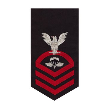 Men's E7 (PRC) Rating Badge in STANDARD Red on Blue POLY/WOOL for Aircrew Survival Equipmentman