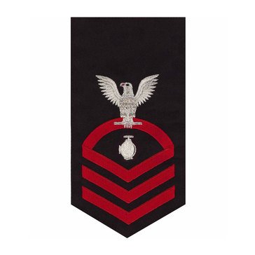 Men's E7 (UTC) Rating Badge in STANDARD Red on Blue POLY/WOOL for Utilities Technician