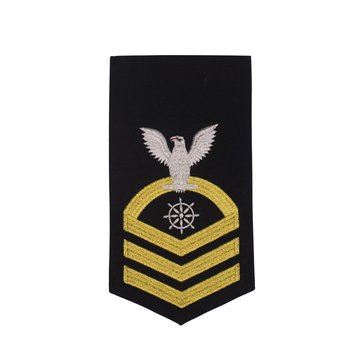 Men's E7 (QMC) Rating Badge in STANDARD Gold on Blue POLY/WOOL for Quartermaster